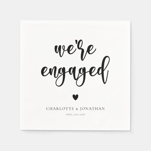 Minimalistische partij voor moderne betrokkenheid servet (Voorkant)