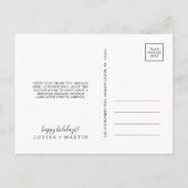 Minimalistische Pas getrouwd met kerstmis bedankt Feestdagenkaart (Achterkant)