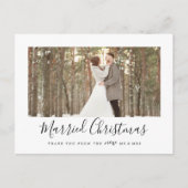 Minimalistische Pas getrouwd met kerstmis bedankt Feestdagenkaart (Voorkant)