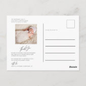 Minimalistische pasgeboren foto hallo wereld aanko briefkaart (Achterkant)