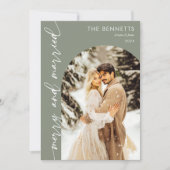 Minimalistische Passen getrouwd Foto Vrolijk & Get Feestdagenkaart (Voorkant)