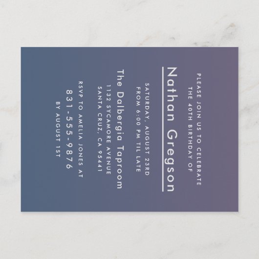 Minimalistische pasteelmolen Modern de grote vier- Uitnodiging Briefkaart (Achterkant)