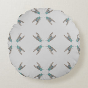 Minimalistische Pastel Abstracte Natuur Patroon Rond Kussen