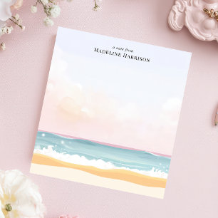Minimalistische Pastel Beach Ocean gepersonaliseer Notitieblok
