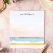 Minimalistische Pastel Beach Ocean gepersonaliseer Notitieblok