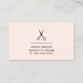 Minimalistische Pastel Black Scissors Haarsalon Visitekaartje (Voorkant)
