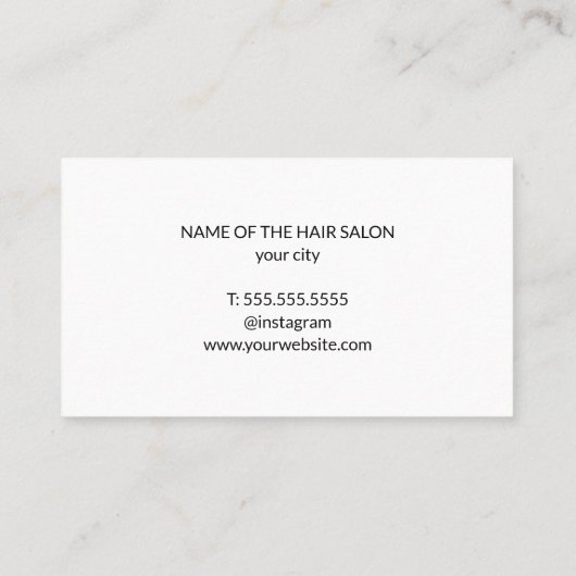 Minimalistische Pastel Black Scissors Haarstylist Visitekaartje (Achterkant)