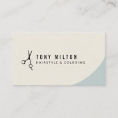 Minimalistische Pastel Black Scissors Haarstylist Visitekaartje (Voorkant)