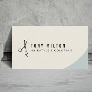 Minimalistische Pastel Black Scissors Haarstylist Visitekaartje