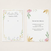 Minimalistische Pastel Bloemen Oorbel Display Kaar Visitekaartje (Voorkant /achterkant)