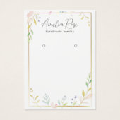 Minimalistische Pastel Bloemen Oorbel Display Kaar Visitekaartje (Voorkant)