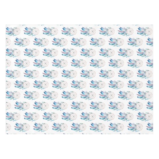 Minimalistische Pastel Bohemian Waterverf Dreamcat Tafelkleed (Voorkant (Horizontaal))