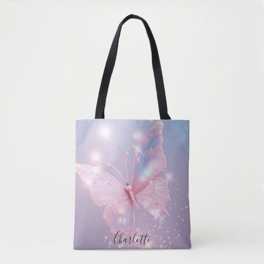 Minimalistische Pastel Butterfly Canvas tas (Voorkant)