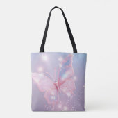Minimalistische Pastel Butterfly Canvas tas (Achterkant)