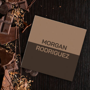 Minimalistische pastel chocolade kleuren moderne Q Vierkante Visitekaartje