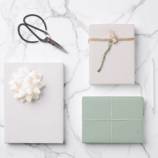 Minimalistische Pastel Effen Kleur Salie Groene Th Inpakpapier Vel (Voorkant)