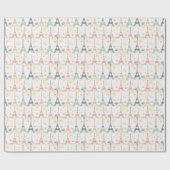 Minimalistische Pastel Eiffeltoren Parijs Frans Cadeaupapier (Vlak)