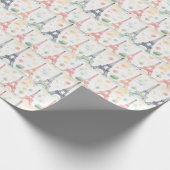 Minimalistische Pastel Eiffeltoren Parijs Frans Cadeaupapier (Hoek)