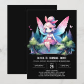 Minimalistische Pastel Fairy verjaardag Kaart (Voorkant / Achterkant)