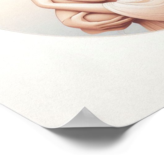 Minimalistische Pastel Kunst van Moeder met Baby Poster (Hoek)