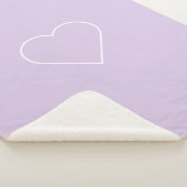Minimalistische pastel lavendel hart modern sherpa deken (3/4)