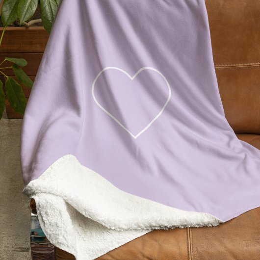 Minimalistische pastel lavendel hart modern sherpa deken