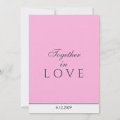 Minimalistische pastel lichtroze witte monogram kaart (Achterkant)