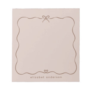 Minimalistische Pastel Mooie Boog Monogram Naam Notitieblok