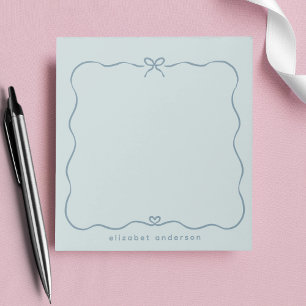 Minimalistische Pastel Mooie Boog Monogram Naam Notitieblok