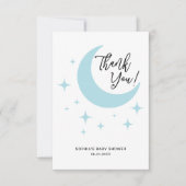 Minimalistische Pastel Moon Stars Baby shower Bedankkaart (Voorkant)