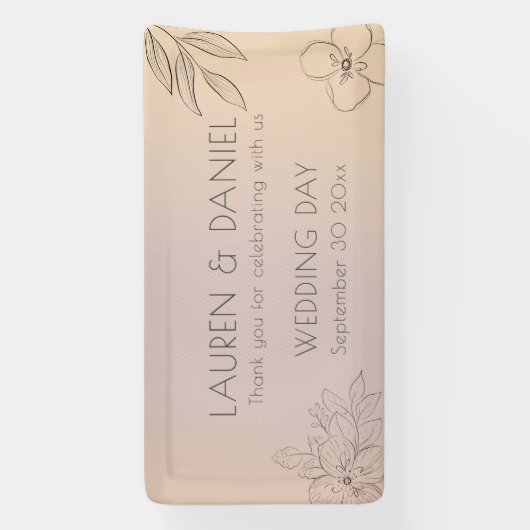 Minimalistische pastel ombre bruiloft banner (Verticaal)