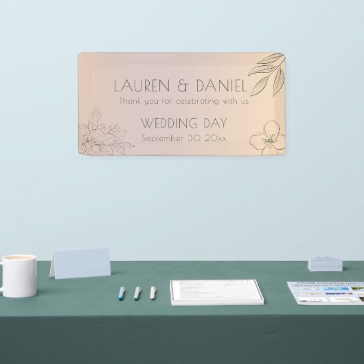 Minimalistische pastel ombre bruiloft banner (Beurs)