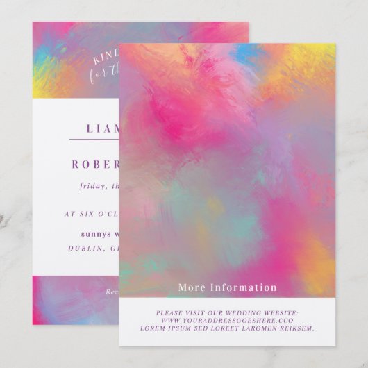 Minimalistische Pastel Passie Uitnodigingen Lineai (Voorkant / Achterkant)