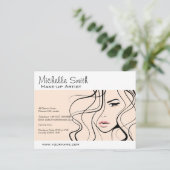 Minimalistische Pastel Perzik Elegante Vrouwelijke Briefkaart (Staand voorkant)