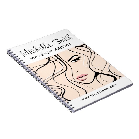 Minimalistische Pastel Perzik Elegante Vrouwelijke Notitieboek (Rechterzijde)