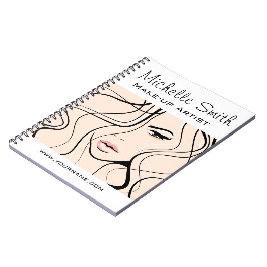 Minimalistische Pastel Perzik Elegante Vrouwelijke Notitieboek (Linkerzijde)