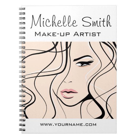 Minimalistische Pastel Perzik Elegante Vrouwelijke Notitieboek (Voorkant)