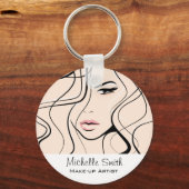 Minimalistische Pastel Perzik Elegante Vrouwelijke Sleutelhanger (Voorkant)