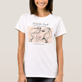 Minimalistische Pastel Perzik Elegante Vrouwelijke T-shirt