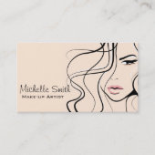 Minimalistische Pastel Perzik Elegante Vrouwelijke Visitekaartje (Voorkant)