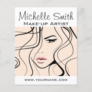 Minimalistische Pastel Perzik Kleur Elegante Vrouw Flyer