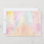Minimalistische Pastel Rainbow Gold Verjaardag Bedankkaart (Achterkant)