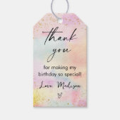 Minimalistische Pastel Rainbow Gold Verjaardag Cadeaulabel (Voorkant)