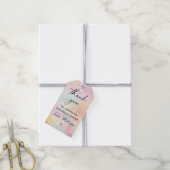 Minimalistische Pastel Rainbow Gold Verjaardag Cadeaulabel (Met Touw)
