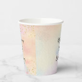 Minimalistische Pastel Rainbow Gold Verjaardag Papieren Bekers (Links)