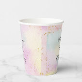 Minimalistische Pastel Rainbow Gold Verjaardag Papieren Bekers (Rechts)