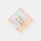 Minimalistische Pastel Rainbow Gold Verjaardag Servet (Hoek)