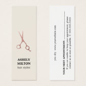 Minimalistische Pastel Roos Gouden Schaar Haarsalo Mini Visitekaartjes (Voorkant /achterkant)