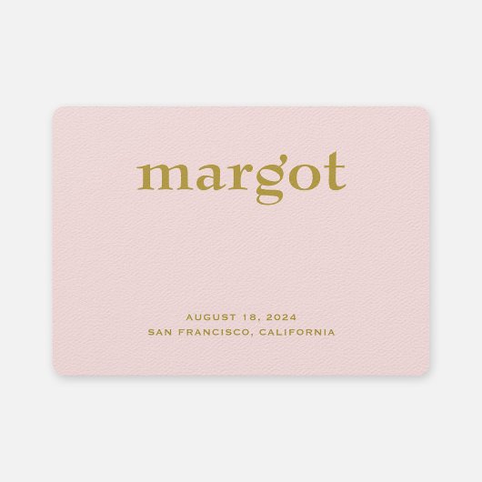 Minimalistische pastel roze meisje geboorte aankondiging