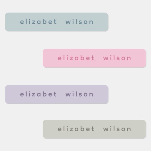 Minimalistische pastel roze persoonlijke naamlabel labels (Groep)